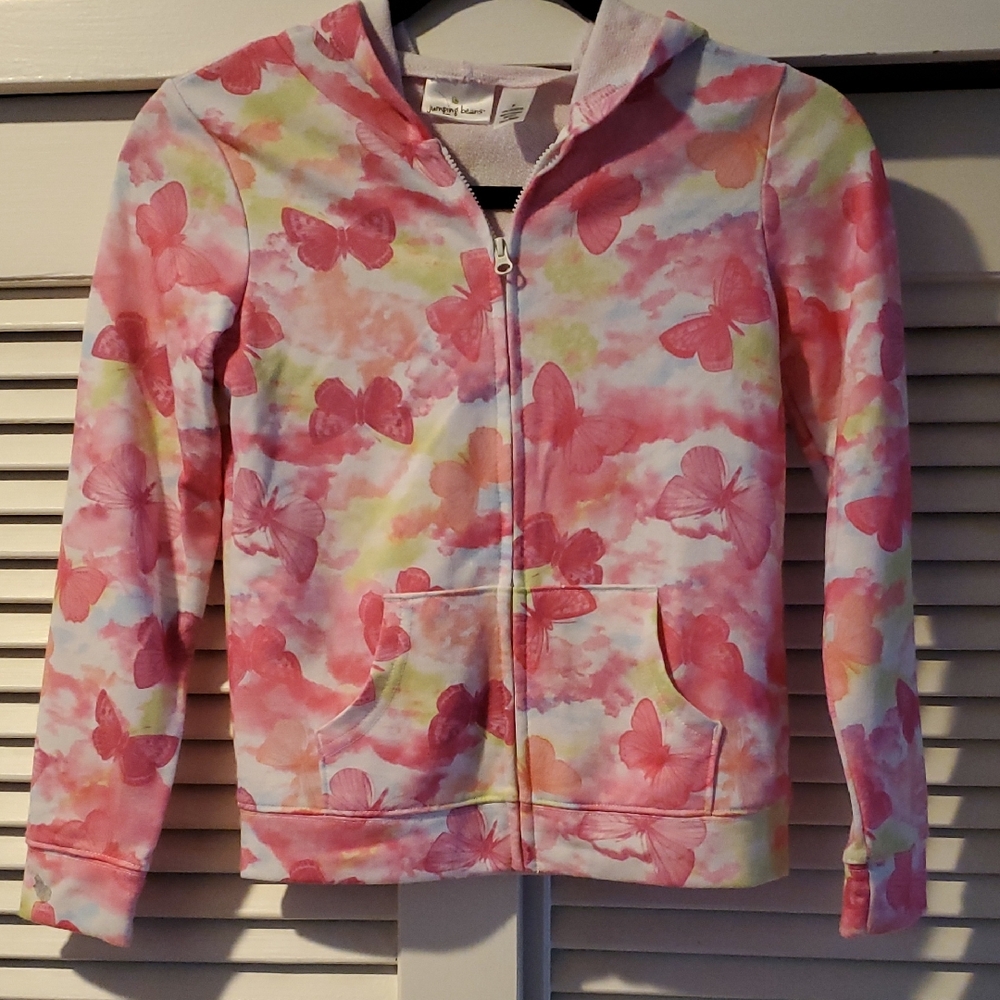 Jumping Beans Pink Butterfly Kids Jacket, Girl's Size 7
